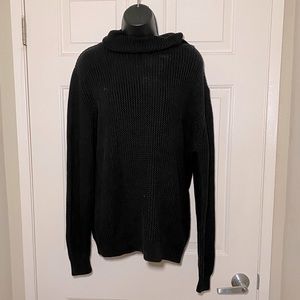 Men’s Contemporary Long Sleeve Warm Fall Winter Black Sweater Pull&Bear XL